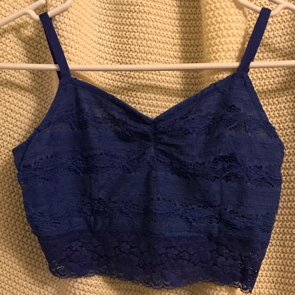 Blue Bralette with Adjustable Straps